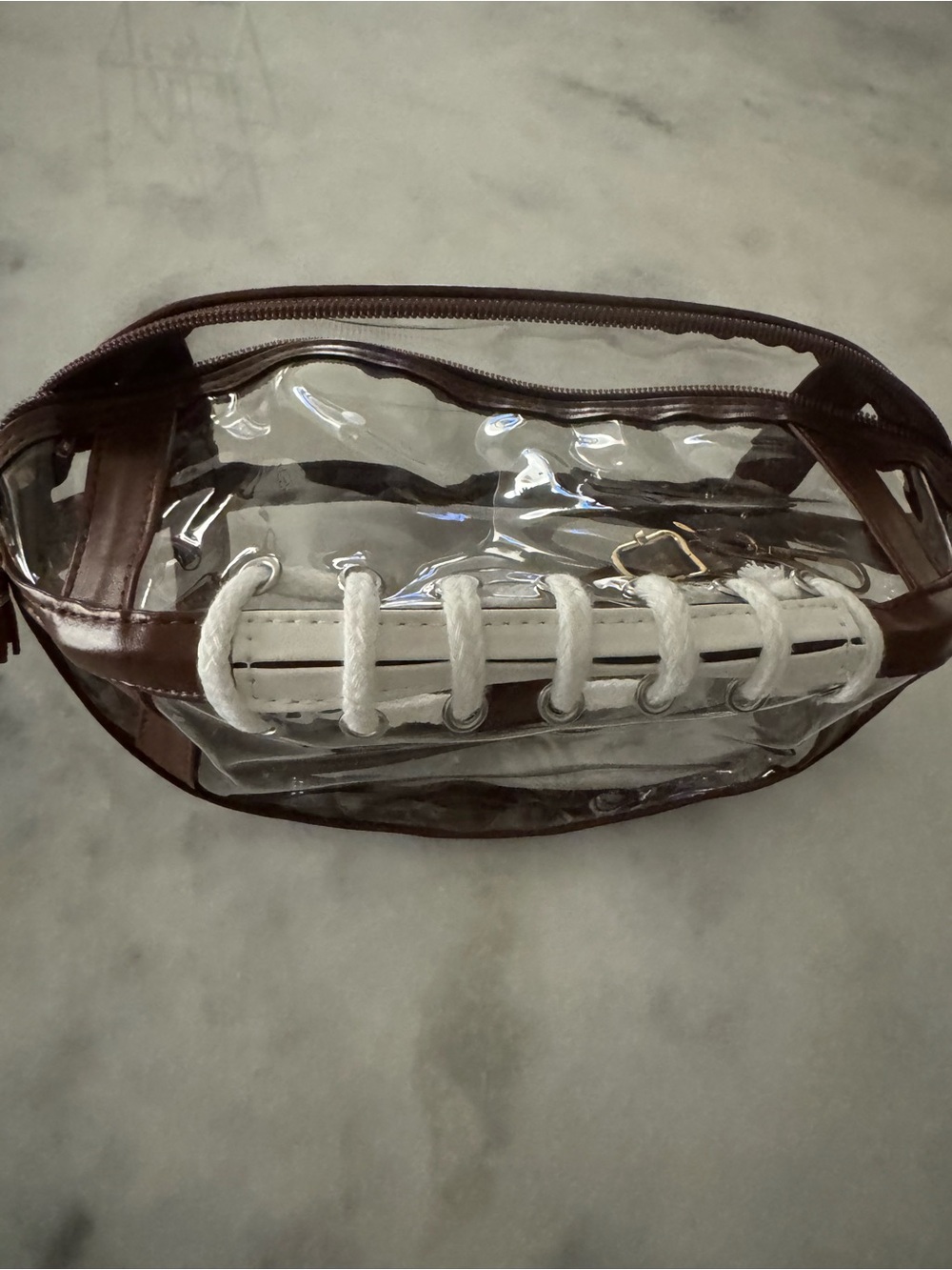 Clear Football Crossbody Bag - Picture 4 of 4
